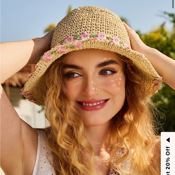 NWT Cupshe Blooming Skies Straw Hat - Picture 5 of 12